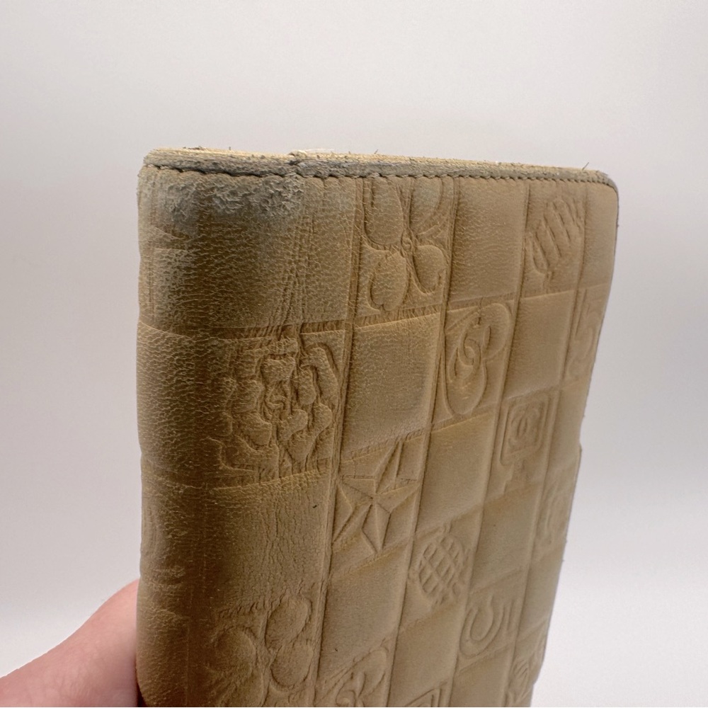 Chanel Long Wallet with Coin Pocket Precious Symbols Camel Leather Authentic y2k - Picture 5 of 16